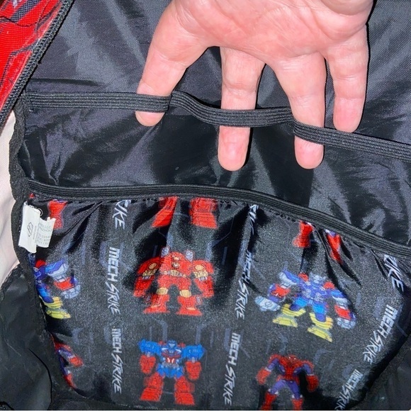 Avengers Transformers backpack has reflective straps, laptop pouch and room. - Picture 3 of 8